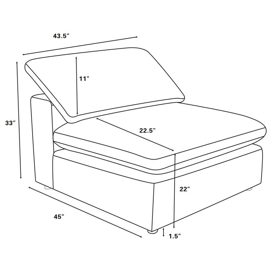 Raleigh - 6 Piece Boucle Upholstered Modular Sectional - Ivory Stationary Sectional modern furniture Contempo Furniture