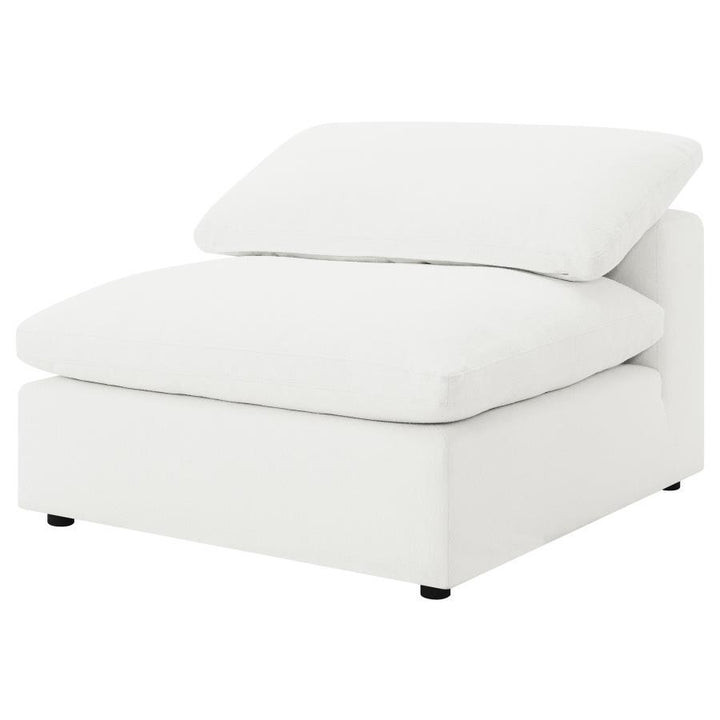 Raleigh - Boucle Upholstered Armless Chair - Ivory Armless Chair modern furniture Contempo Furniture