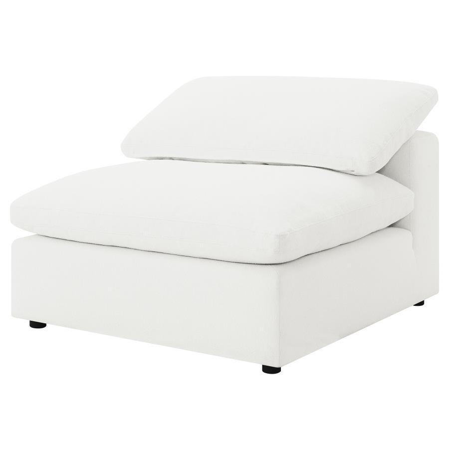 Raleigh - Boucle Upholstered Armless Chair - Ivory Armless Chair modern furniture Contempo Furniture