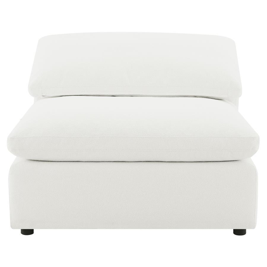 Raleigh - Boucle Upholstered Armless Chair - Ivory Armless Chair modern furniture Contempo Furniture
