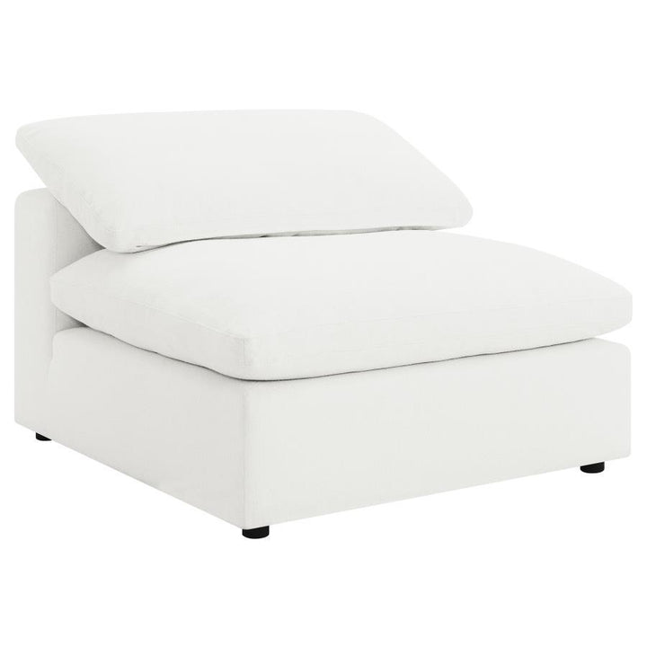 Raleigh - Boucle Upholstered Armless Chair - Ivory Armless Chair modern furniture Contempo Furniture