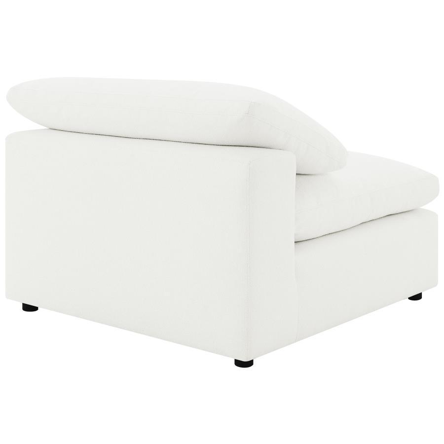 Raleigh - Boucle Upholstered Armless Chair - Ivory Armless Chair modern furniture Contempo Furniture