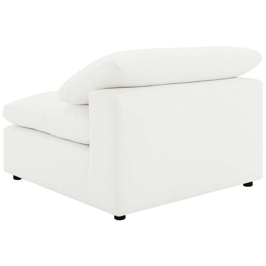 Raleigh - Boucle Upholstered Armless Chair - Ivory Armless Chair modern furniture Contempo Furniture