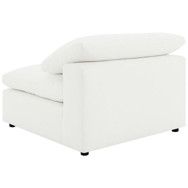 Raleigh - Boucle Upholstered Armless Chair - Ivory Armless Chair modern furniture Contempo Furniture