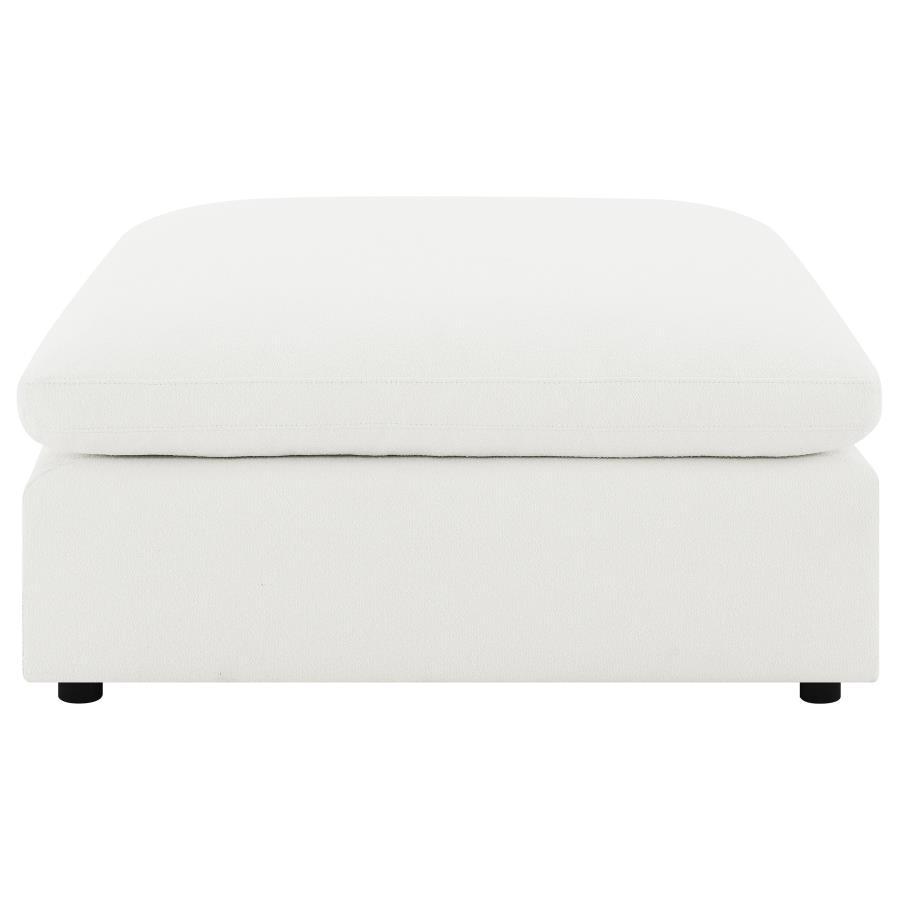 Raleigh - Boucle Upholstered Ottoman - Ivory Ottoman modern furniture Contempo Furniture