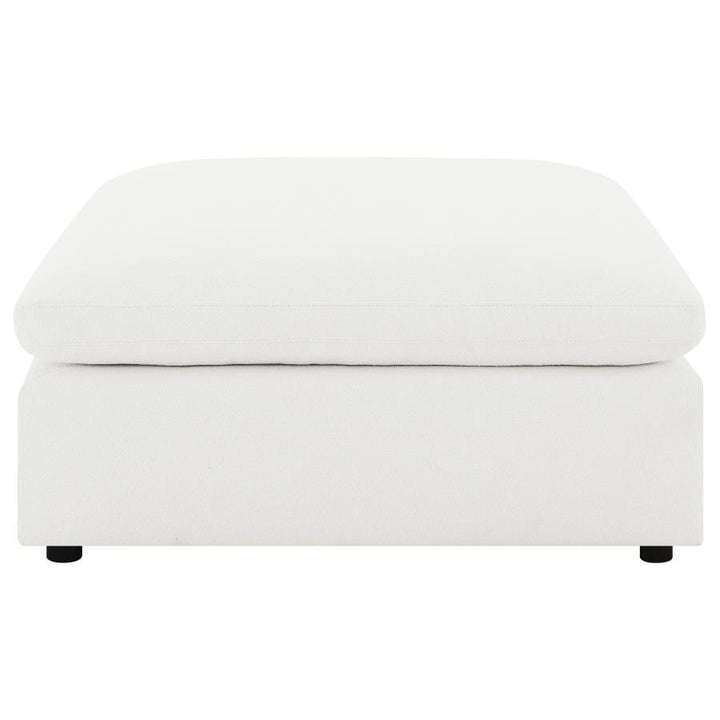 Raleigh - Boucle Upholstered Ottoman - Ivory Ottoman modern furniture Contempo Furniture