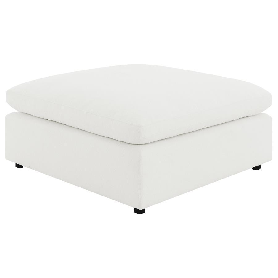 Raleigh - Boucle Upholstered Ottoman - Ivory Ottoman modern furniture Contempo Furniture