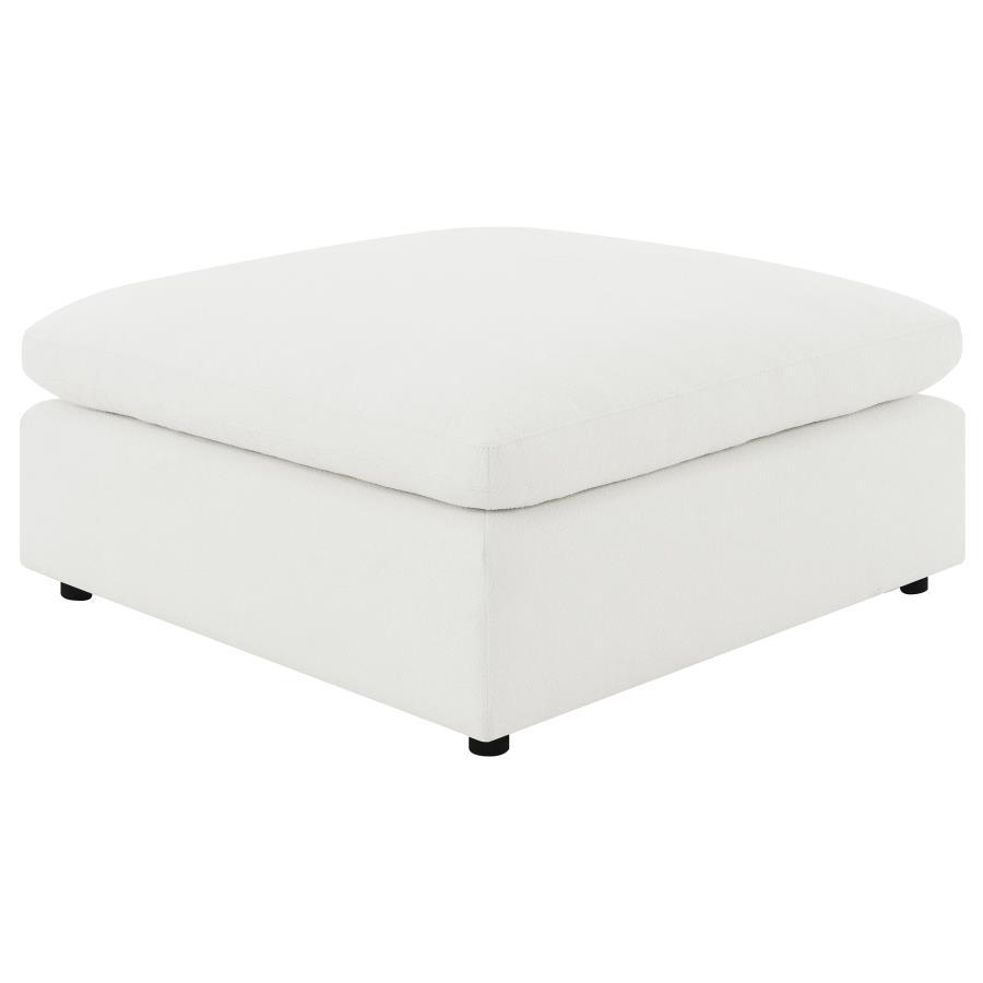 Raleigh - Boucle Upholstered Ottoman - Ivory Ottoman modern furniture Contempo Furniture