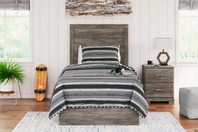 Ralinksi Twin Panel Bed - Dark Gray Panel Bed modern furniture Contempo Furniture