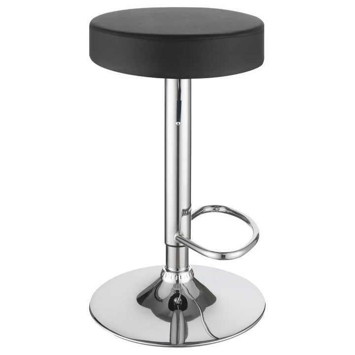 Ramses - Adjustable Bar Stool - Chrome And Black Adjustable Height modern furniture Contempo Furniture