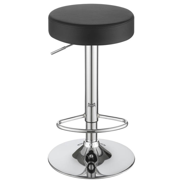 Ramses - Adjustable Bar Stool - Chrome And Black Adjustable Height modern furniture Contempo Furniture