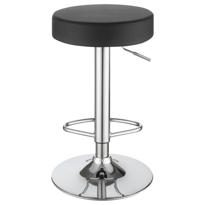 Ramses - Adjustable Bar Stool - Chrome And Black Adjustable Height modern furniture Contempo Furniture