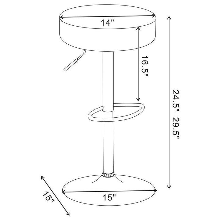 Ramses - Adjustable Bar Stool - Chrome And Black Adjustable Height modern furniture Contempo Furniture