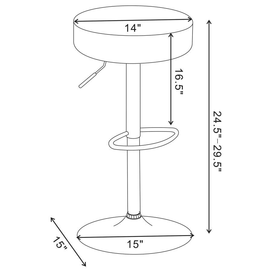 Ramses - Adjustable Bar Stool - Chrome And Black Adjustable Height modern furniture Contempo Furniture