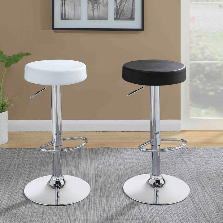 Ramses - Adjustable Bar Stool - Chrome And Black Adjustable Height modern furniture Contempo Furniture