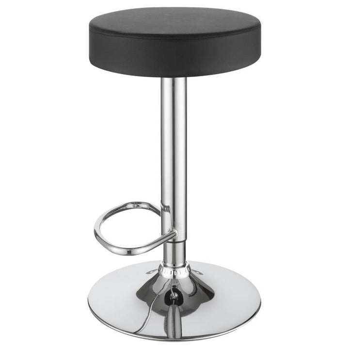 Ramses - Adjustable Bar Stool - Chrome And Black Adjustable Height modern furniture Contempo Furniture