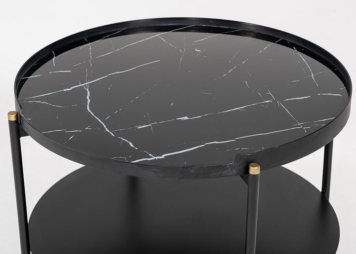 Randal Modern Round Black Metal Coffee Table