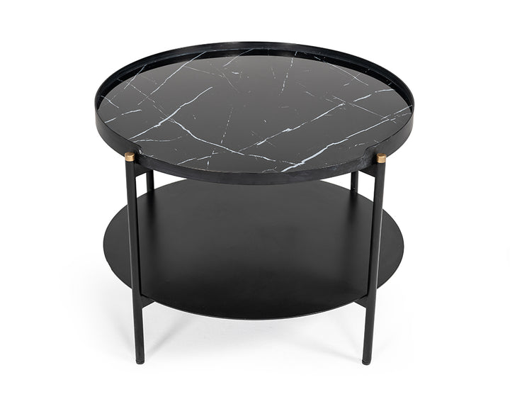 Randal Modern Round Black Metal Coffee Table