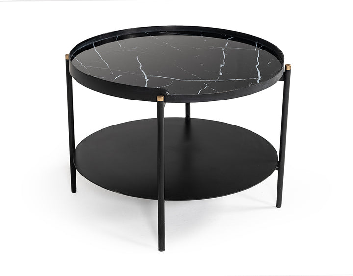 Randal Modern Round Black Metal Coffee Table