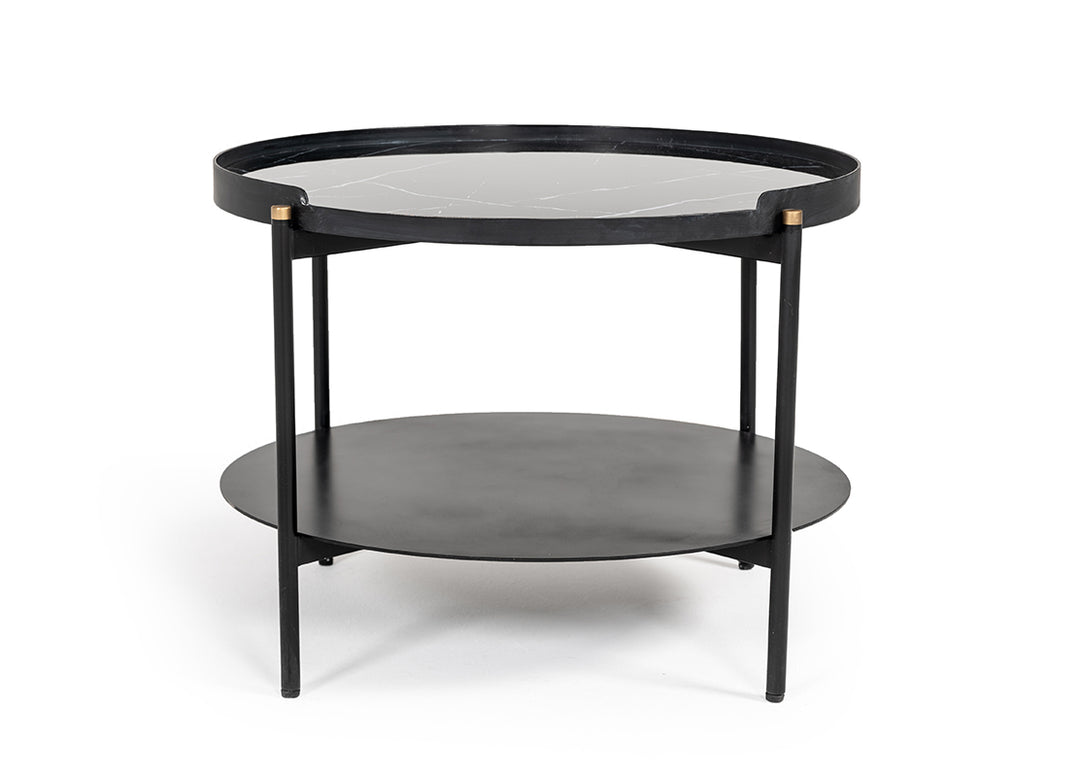 Randal Modern Round Black Metal Coffee Table