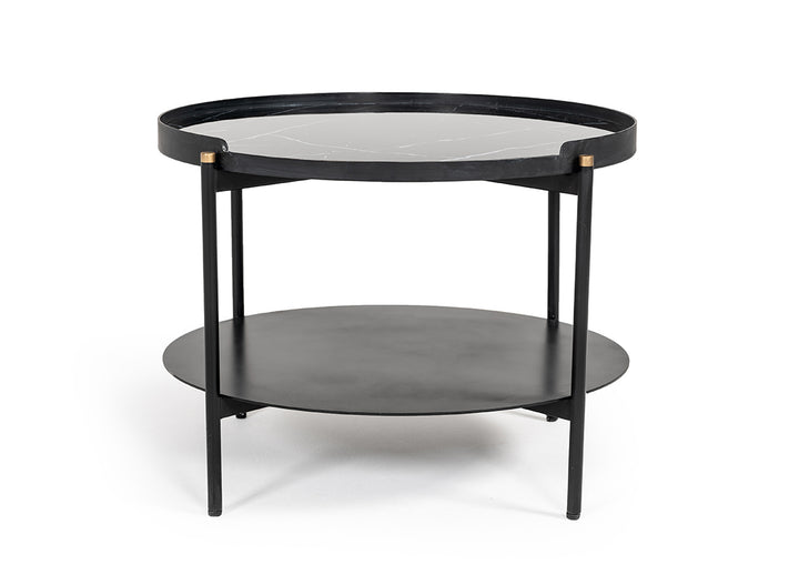 Randal Modern Round Black Metal Coffee Table