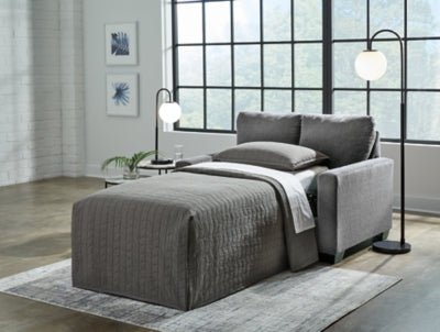 Rannis Twin Sofa Sleeper - Dark Gray Sleeper Sofa modern furniture Contempo Furniture