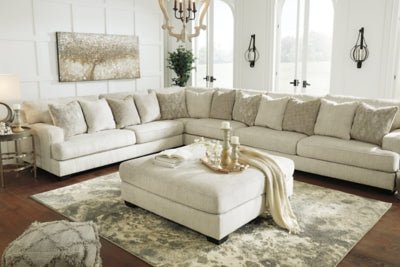 Rawcliffe 4 - Piece Sectional with Oversized Accent Ottoman - Beige 5 - Piece Living Room Set modern furniture Contempo Furniture