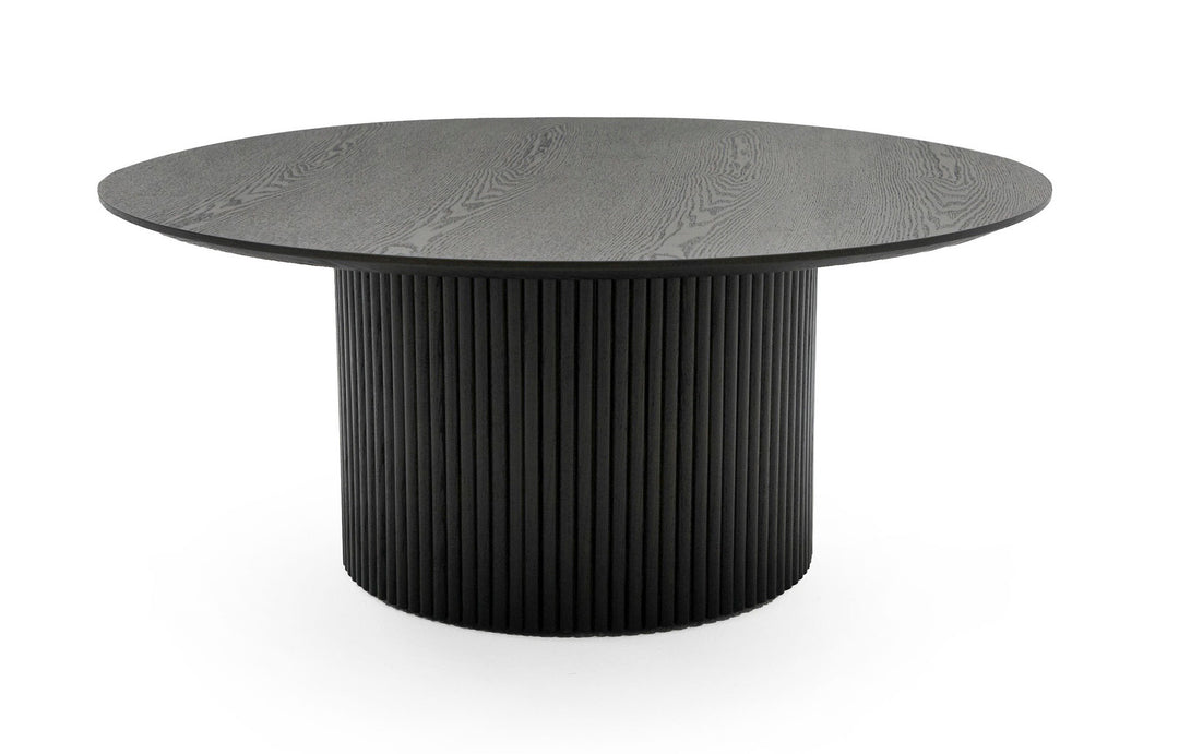 Rawlins Modern Mid Century Black Ash Round Coffee Table