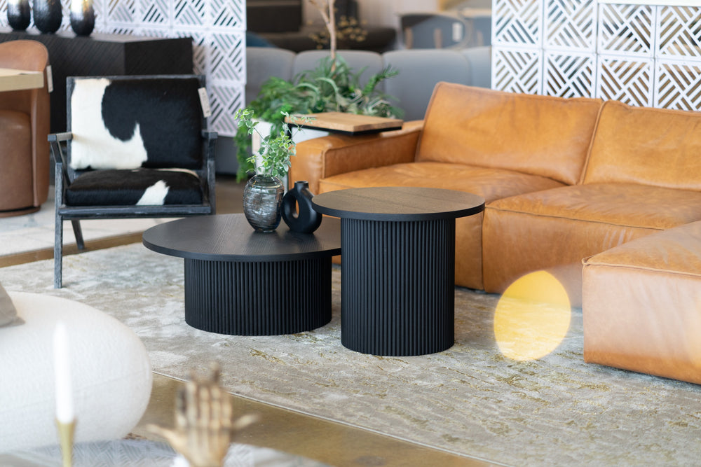 Rawlins Modern Mid Century Black Ash Round Coffee Table - View 2