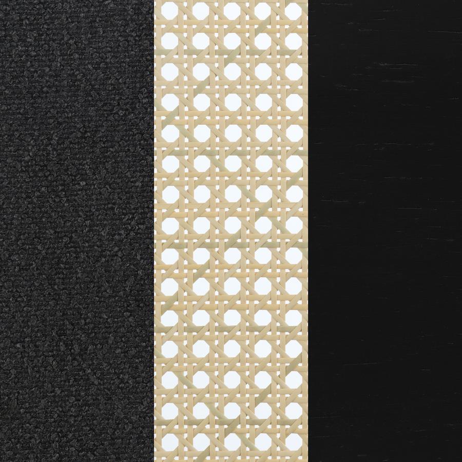 Rayo - Rattan Cane Back Accent Chair With Padded Seat - Black Accent Chair modern furniture Contempo Furniture