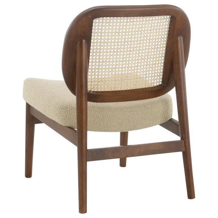 Rayo - Rattan Cane Back Accent Chair With Padded Seat - Camel Accent Chair modern furniture Contempo Furniture