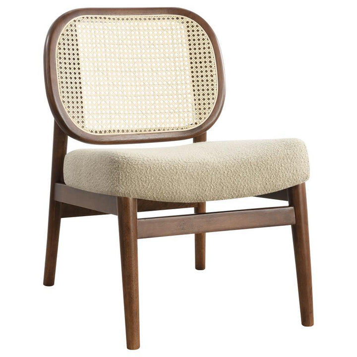 Rayo - Rattan Cane Back Accent Chair With Padded Seat - Camel Accent Chair modern furniture Contempo Furniture