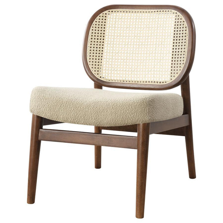 Rayo - Rattan Cane Back Accent Chair With Padded Seat - Camel Accent Chair modern furniture Contempo Furniture
