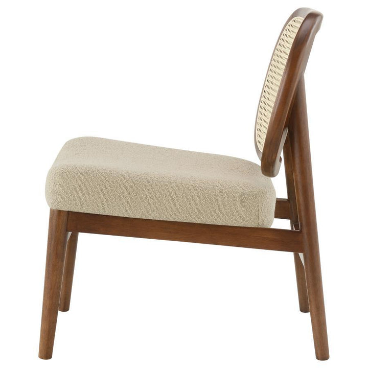 Rayo - Rattan Cane Back Accent Chair With Padded Seat - Camel Accent Chair modern furniture Contempo Furniture