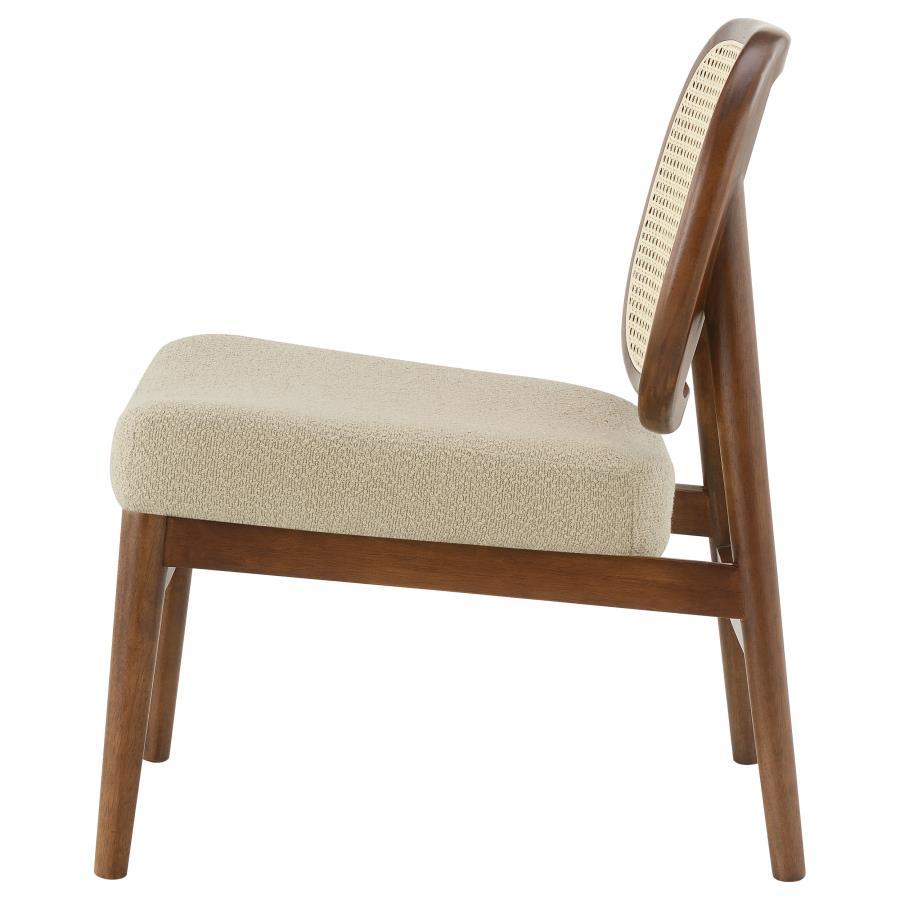 Rayo - Rattan Cane Back Accent Chair With Padded Seat - Camel Accent Chair modern furniture Contempo Furniture