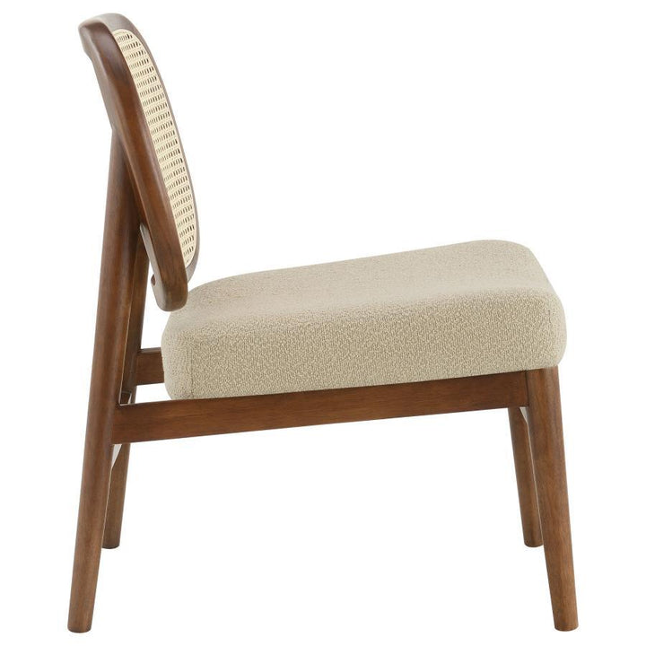 Rayo - Rattan Cane Back Accent Chair With Padded Seat - Camel Accent Chair modern furniture Contempo Furniture