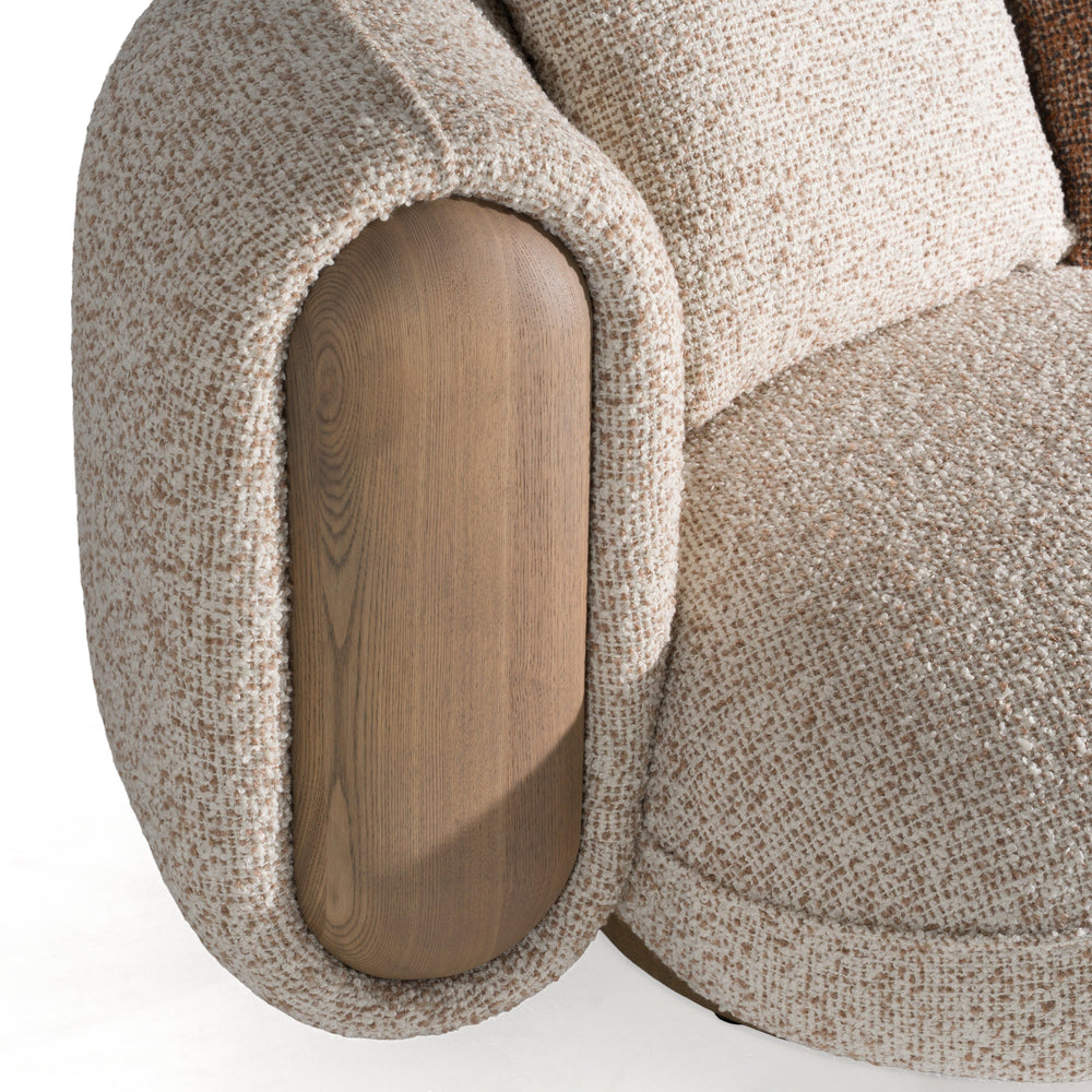 Raywood - Modern Multicolored Boucle Fabric + Ash Sofa - View 5