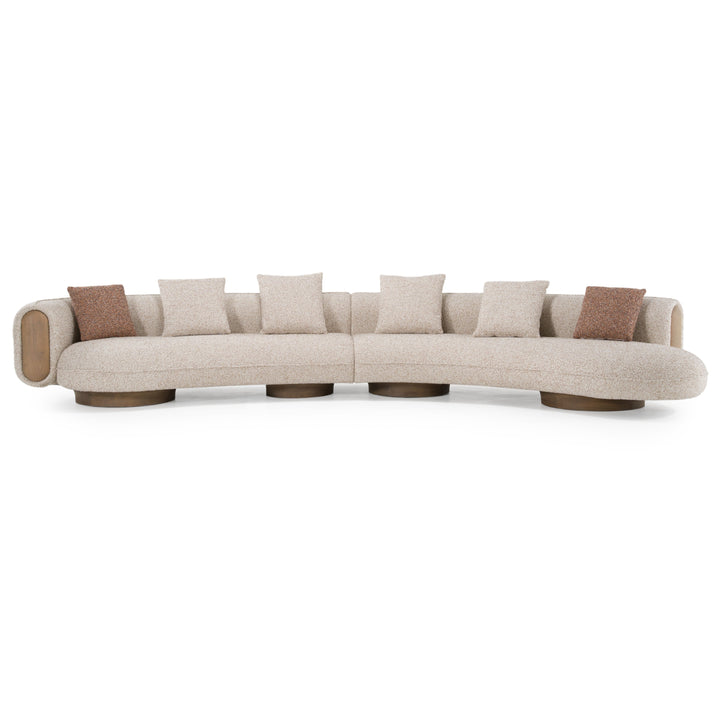 Raywood - Modern Multicolored Boucle Fabric + Ash Sectional Sofa