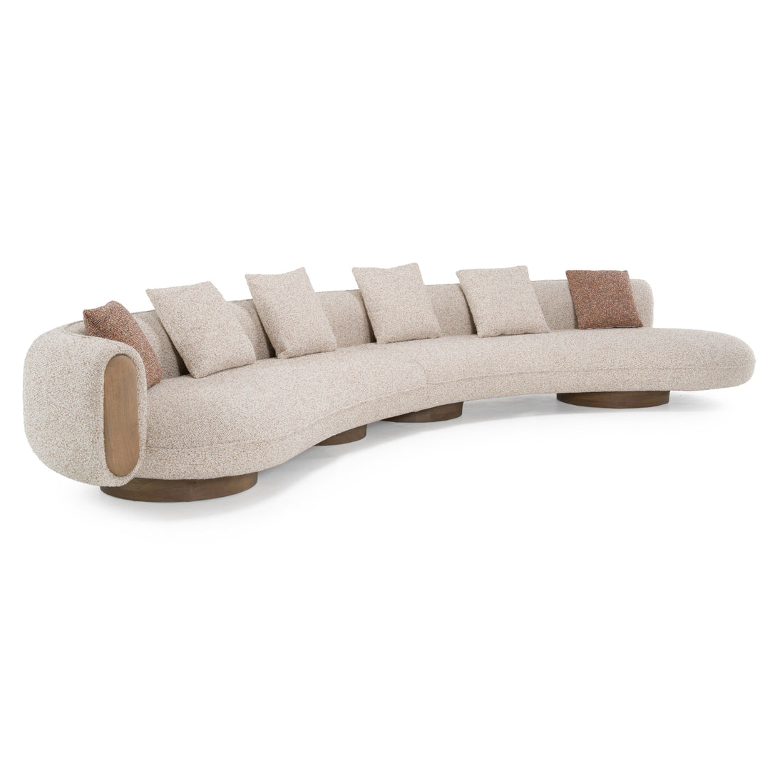 Raywood - Modern Multicolored Boucle Fabric + Ash Sectional Sofa