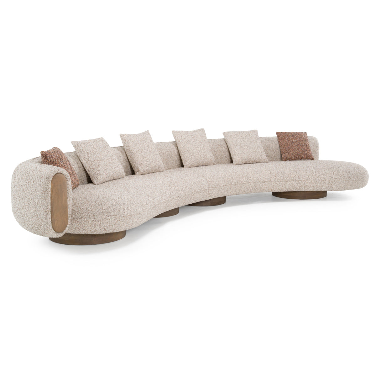 Raywood - Modern Multicolored Boucle Fabric + Ash Sectional Sofa - View 2