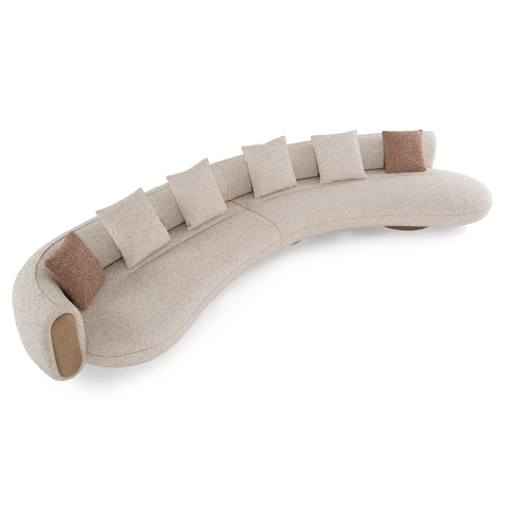 Raywood - Modern Multicolored Boucle Fabric + Ash Sectional Sofa