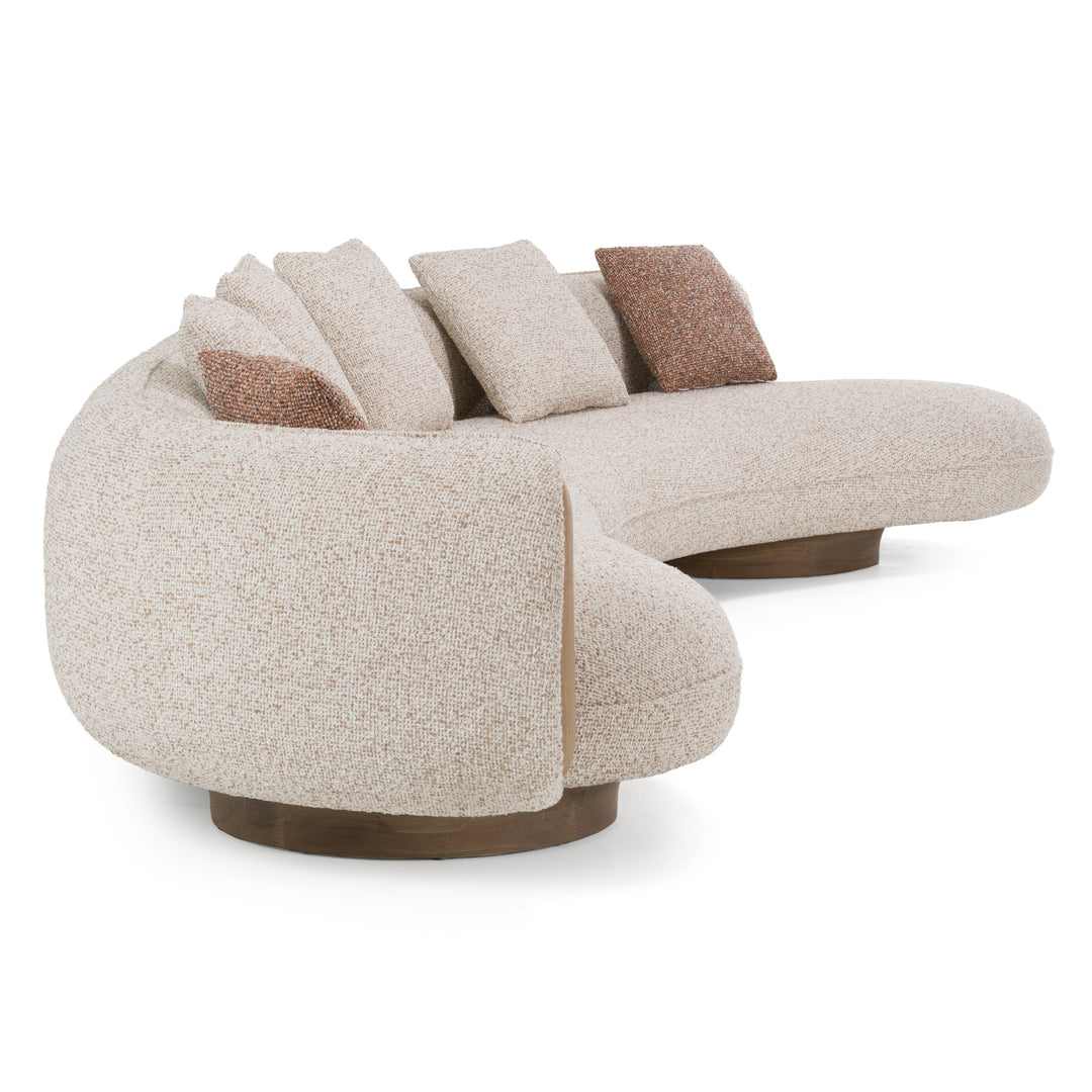 Raywood - Modern Multicolored Boucle Fabric + Ash Sectional Sofa