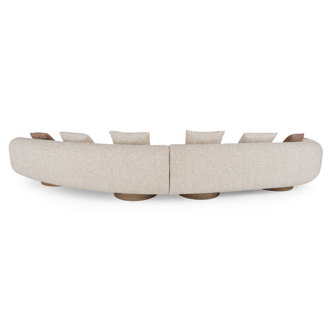 Raywood - Modern Multicolored Boucle Fabric + Ash Sectional Sofa