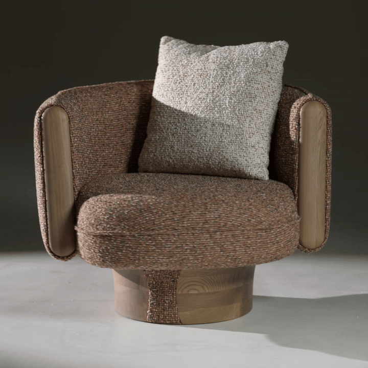 Raywood - Modern Multicolored Boucle Fabric + Ash Accent Chair