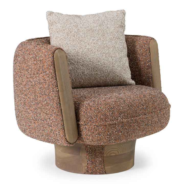 Raywood - Modern Multicolored Boucle Fabric + Ash Accent Chair