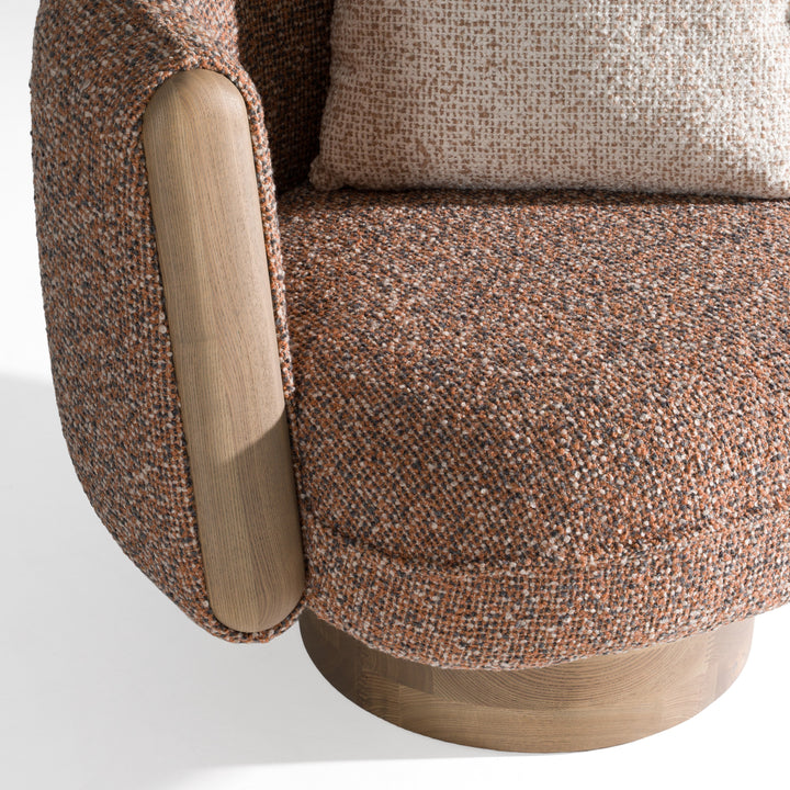Raywood - Modern Multicolored Boucle Fabric + Ash Accent Chair
