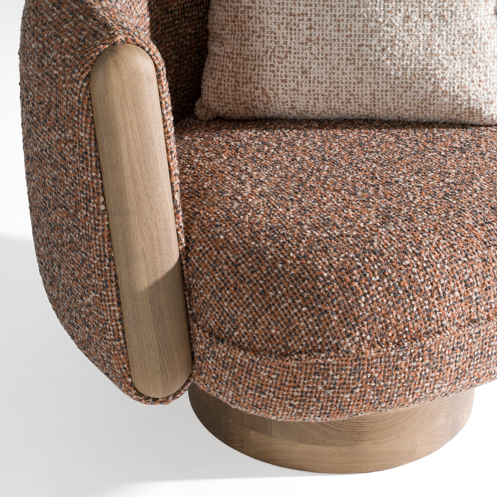 Raywood - Modern Multicolored Boucle Fabric + Ash Accent Chair - View 6