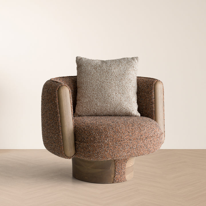 Raywood - Modern Multicolored Boucle Fabric + Ash Accent Chair