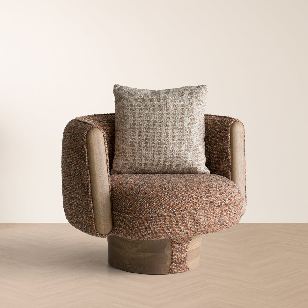 Raywood - Modern Multicolored Boucle Fabric + Ash Accent Chair