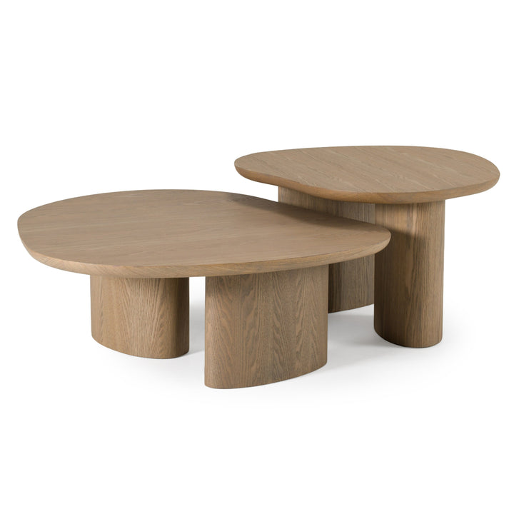 Raywood - Modern 3-Piece Buckwheat + Onyx Nesting Coffee Table Set